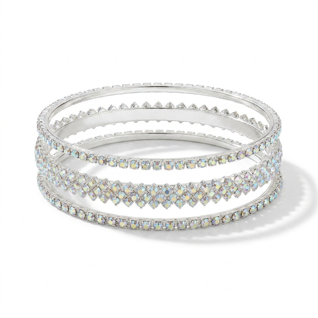 Celestia Silver Bangle Set