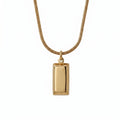 Gold Bar Pendant Necklace