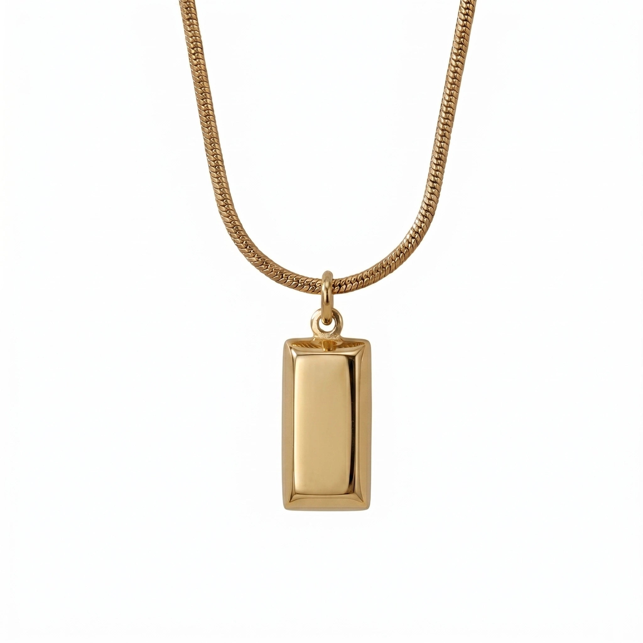 Gold Bar Pendant Necklace