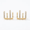 Crystal Multi-Bar Stud Earrings