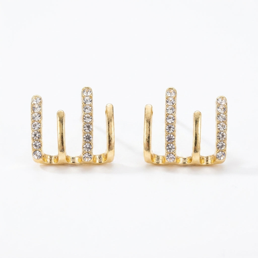 Crystal Multi-Bar Stud Earrings