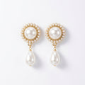 Pearl Drop Stud Earrings
