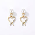 Pearl Heart Drop Earrings