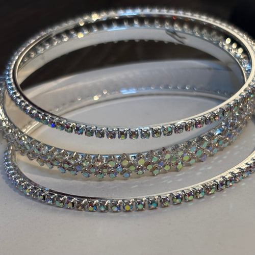 Celestia Silver Bangle Set