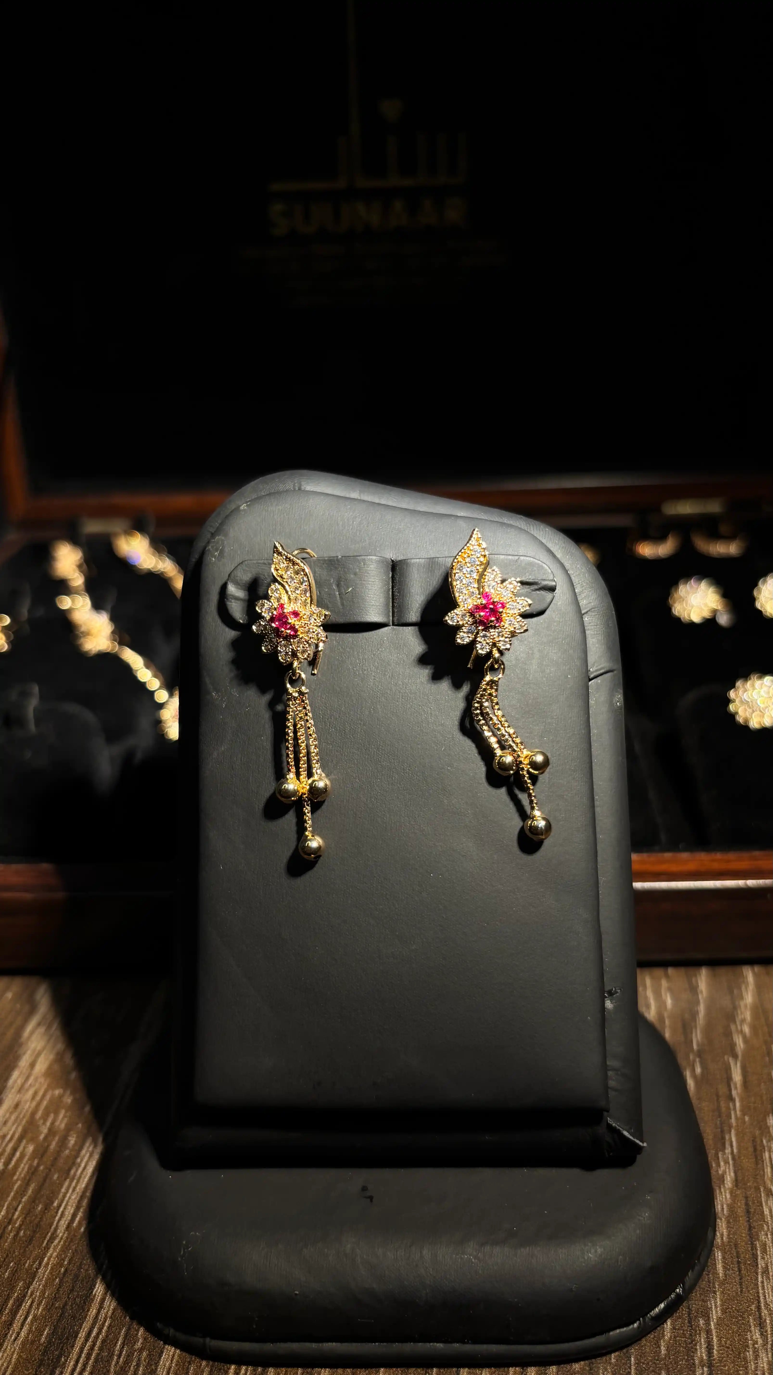 Ruby Petal Earring