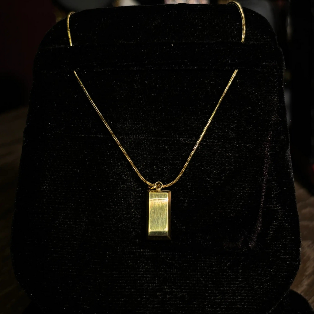 Gold Bar Pendant Necklace