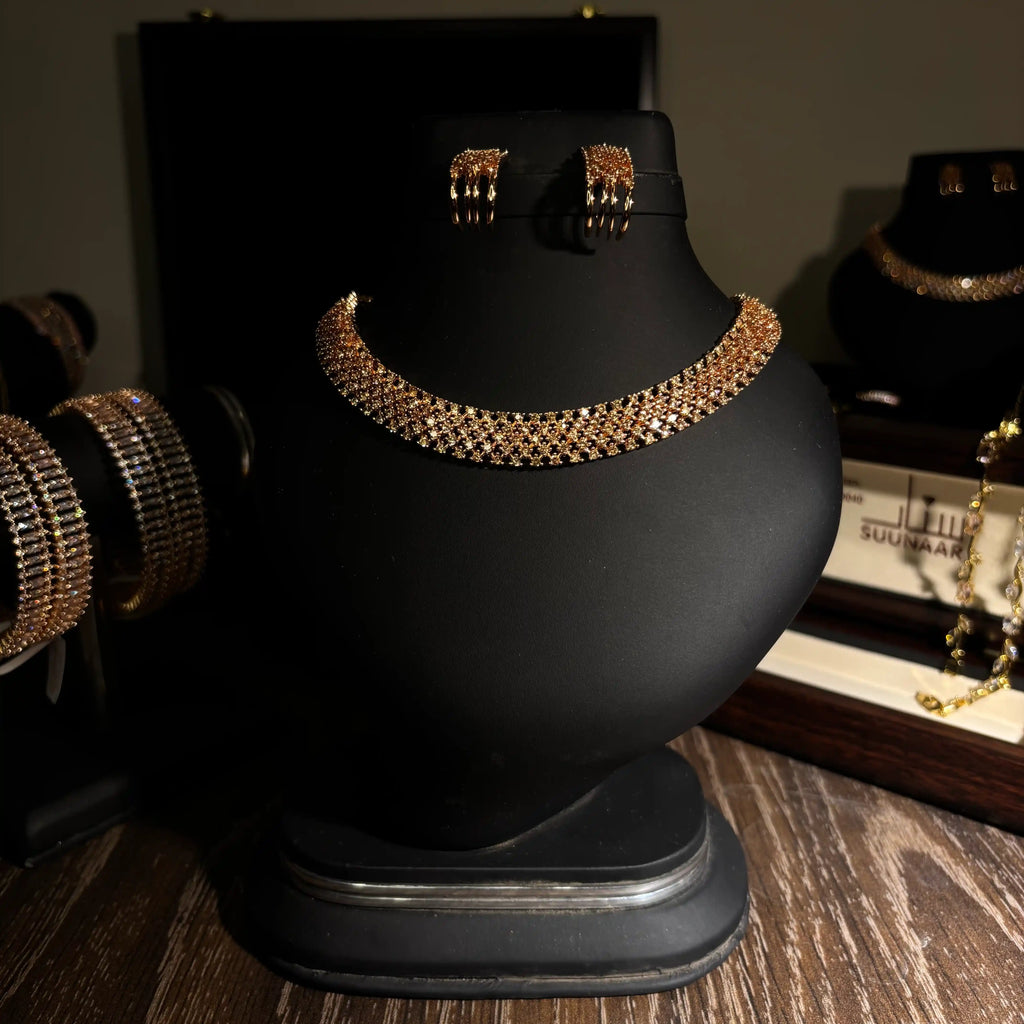 Crystal Choker Necklace Set
