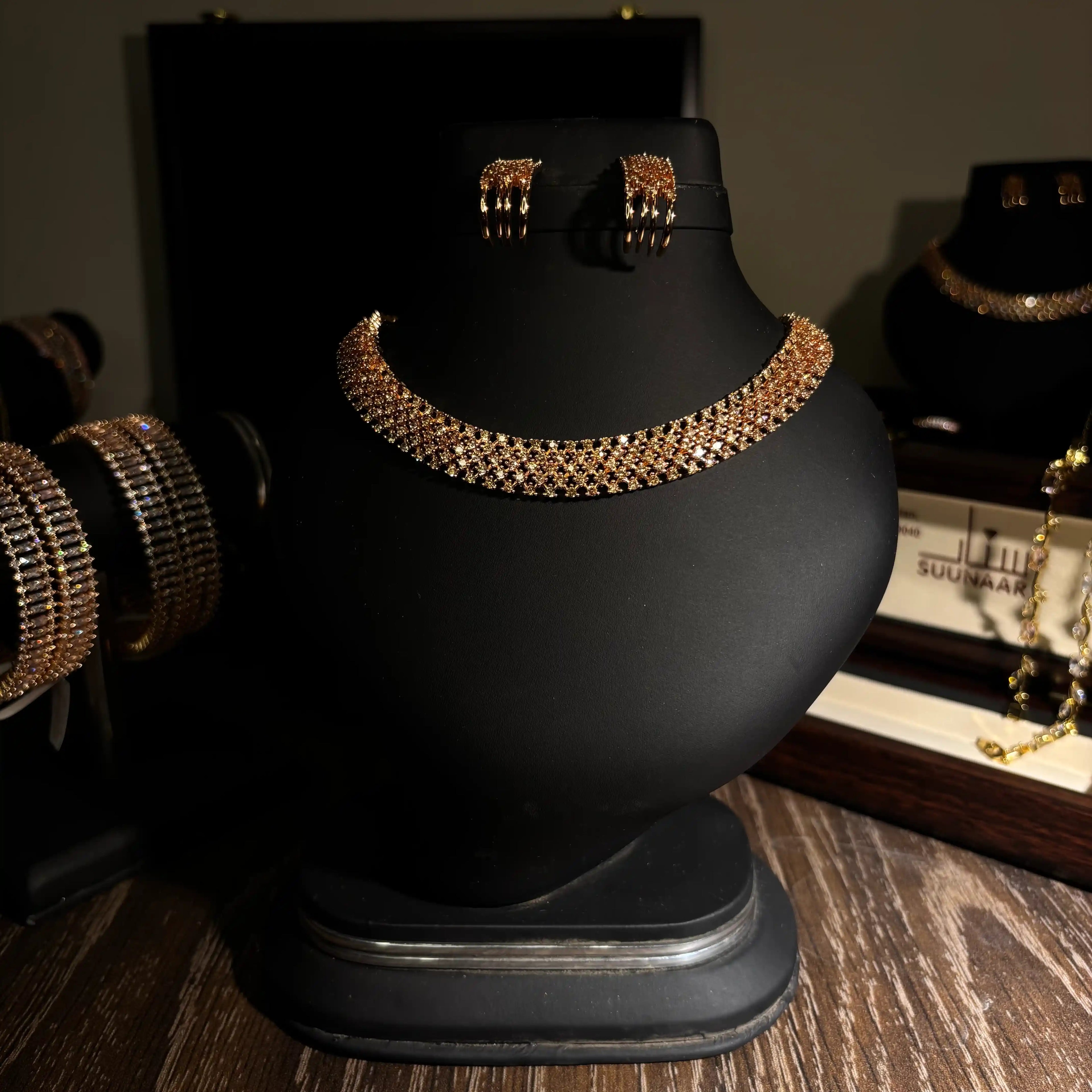 Crystal Choker Necklace Set