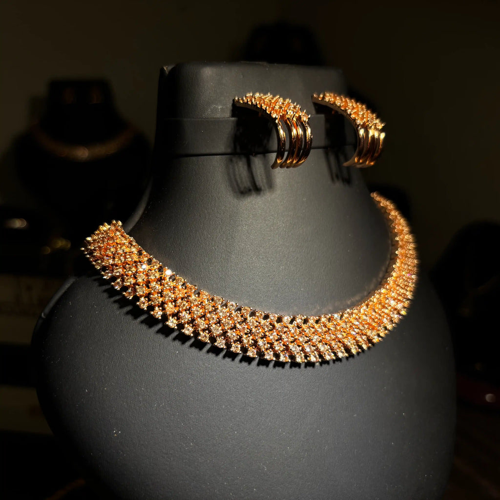 Crystal Choker Necklace Set