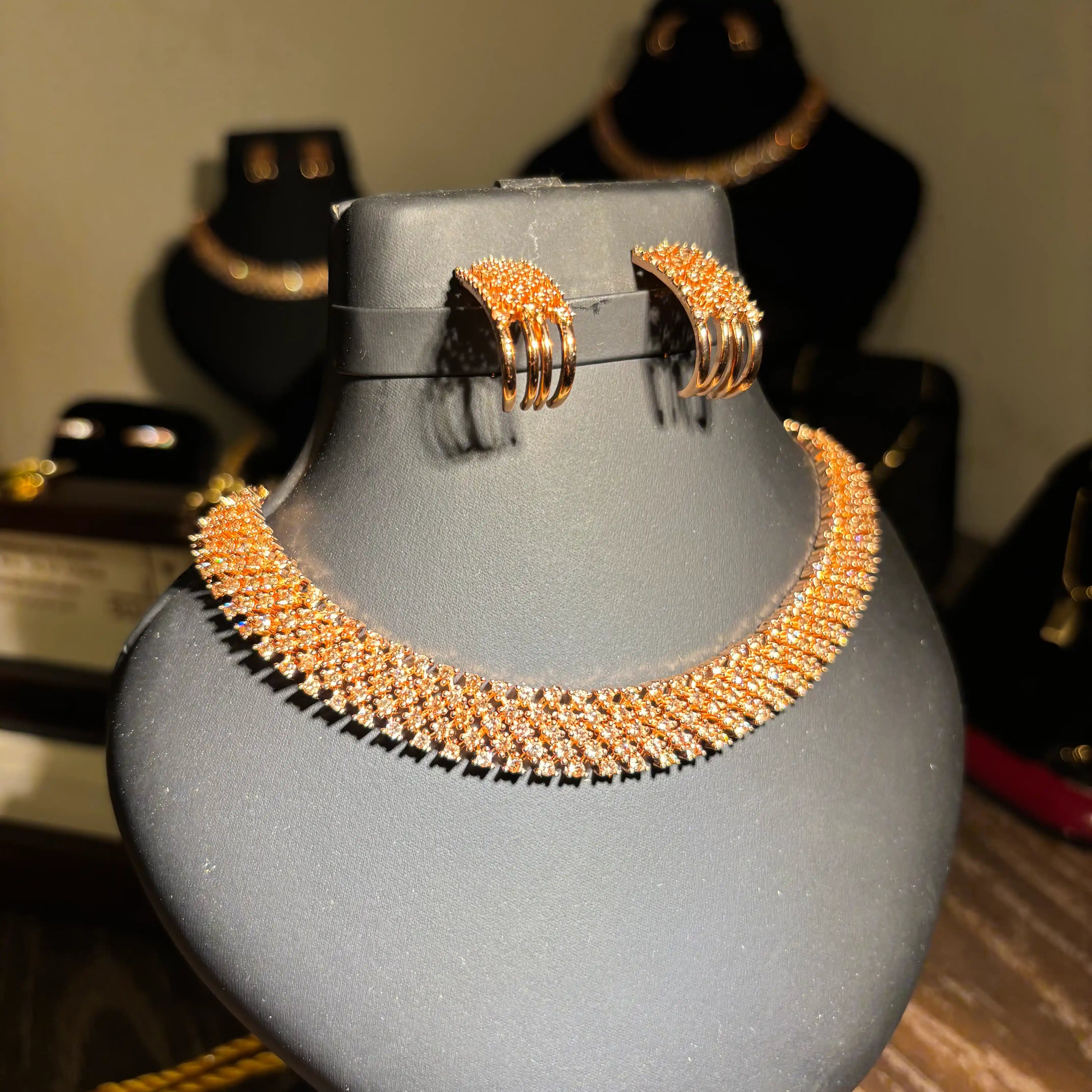 Crystal Choker Necklace Set
