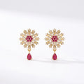Ruby Bloom Earring