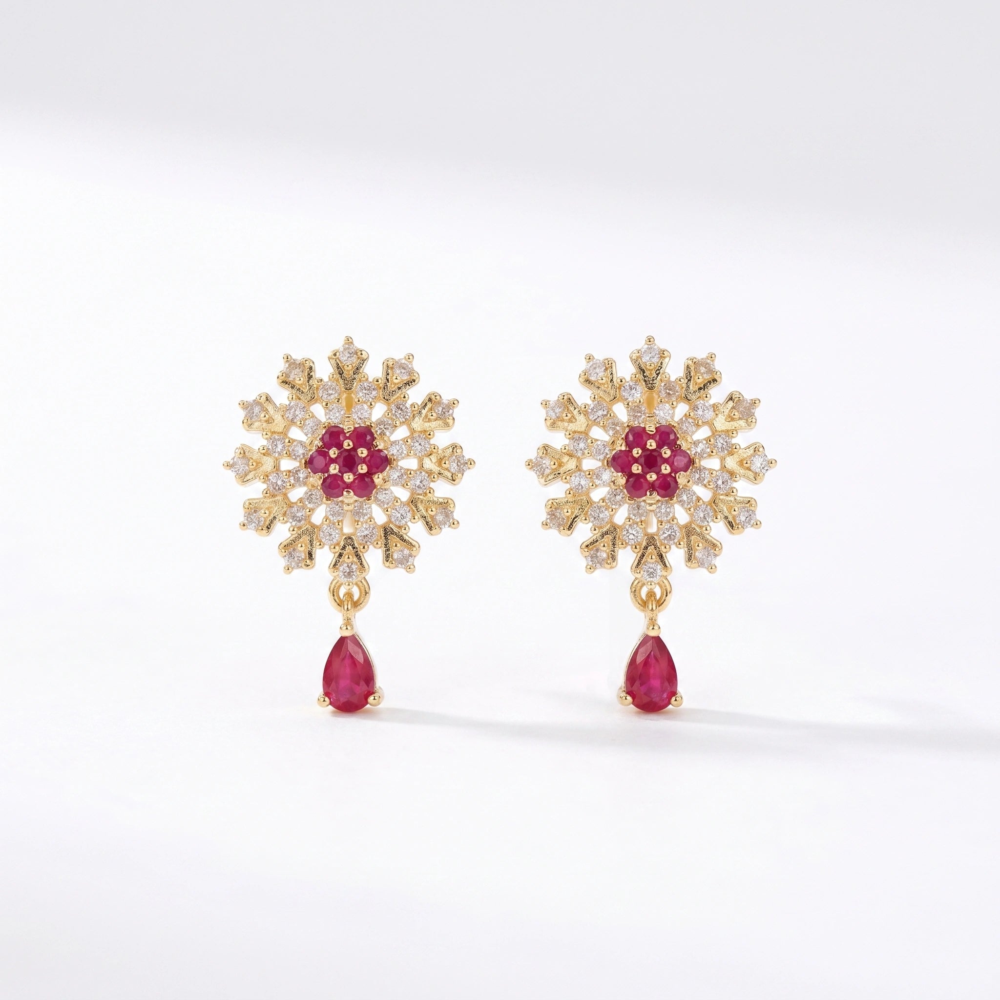Ruby Bloom Earring