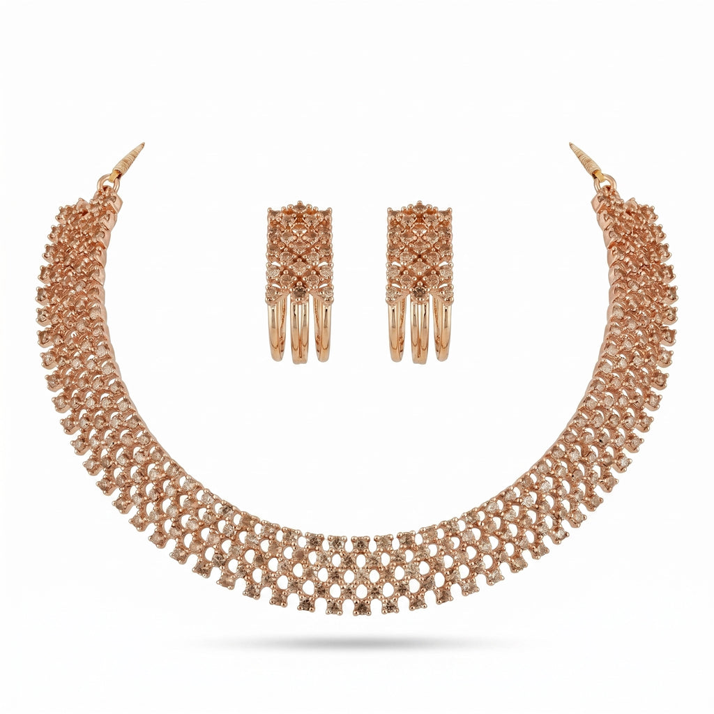 Crystal Choker Necklace Set