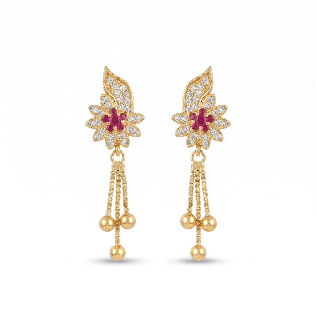 Ruby Petal Earring