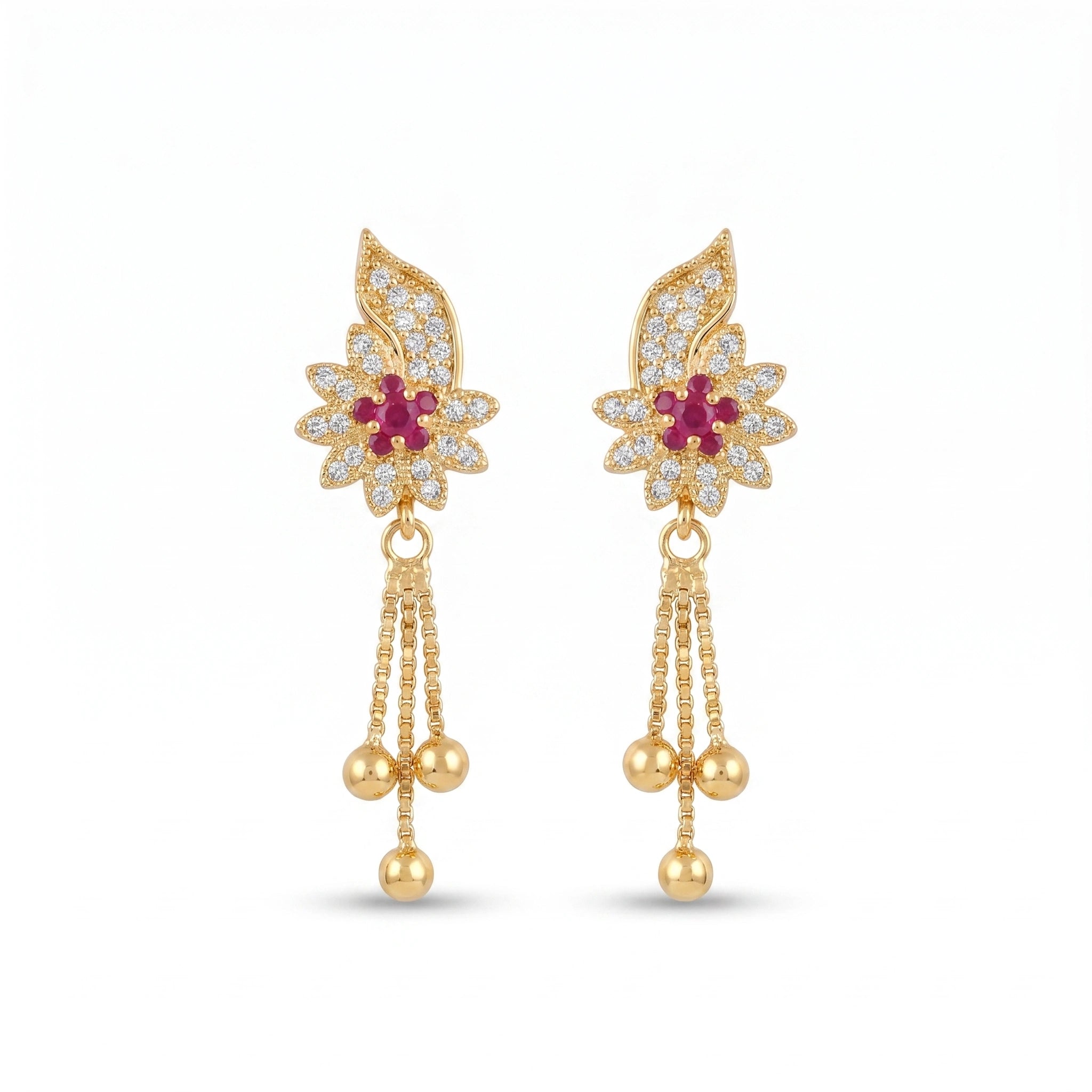 Ruby Petal Earring